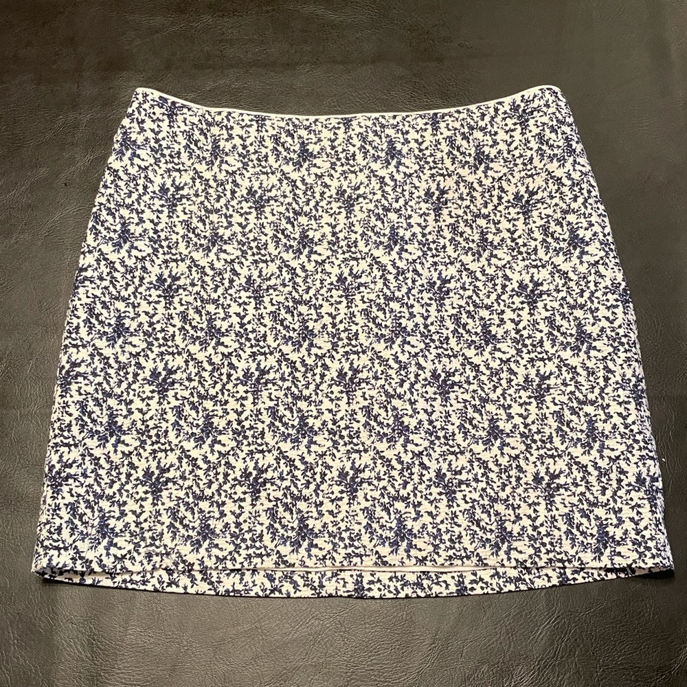 Madewell a-line floral mini skirt blue and white